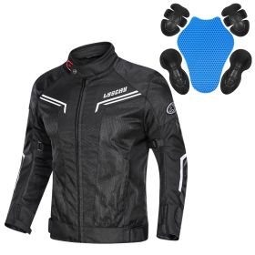 Motorcycle Mesh Summer Jacket Pants Men Women (Option: Blackbright silver-3XL)