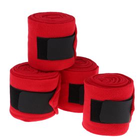 Horse Leg Straps Leg Wraps Leg Bandage Set (Color: Red)