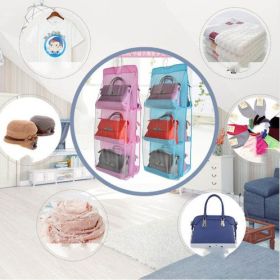 Non-woven Bag Hanging Handbag Storage Bag (Color: Purple)