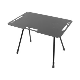 Outdoor Camping Blackened Aluminum Plate Folding Table (Color: Black)