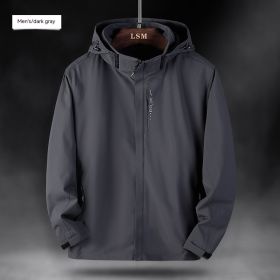 Single Men's Assault Jacket Outdoor Sports Waterproof Mountaineering Suit Trench Coat (Option: Dark Grey-L-Men)